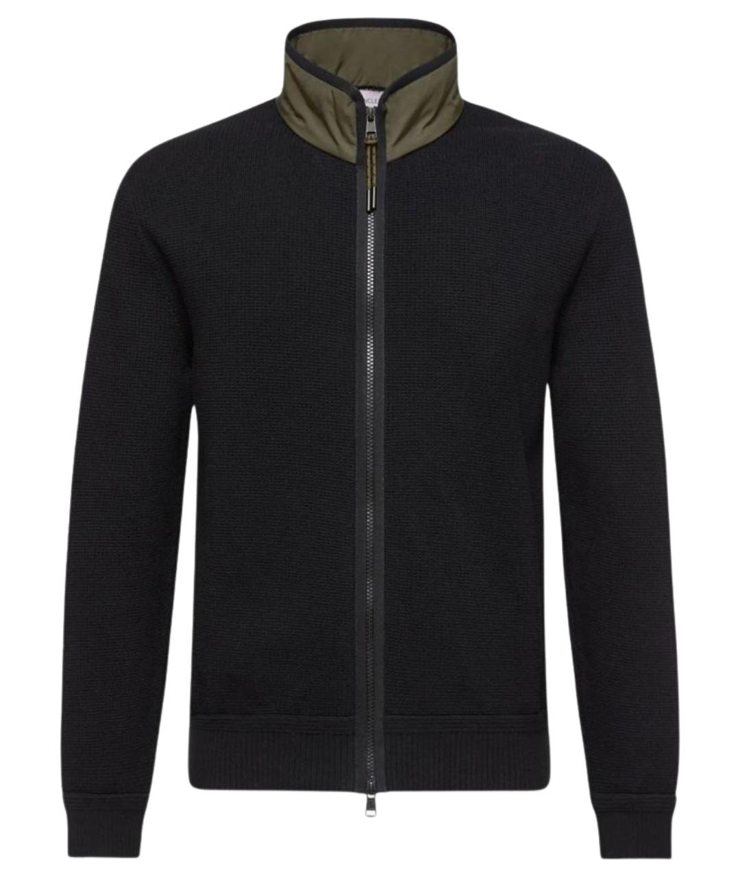 MONCLER Черный хлопковый кардиган, фото 1