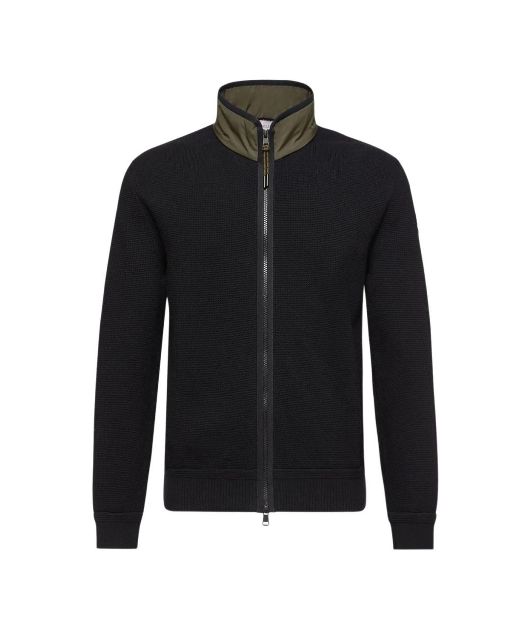 MONCLER Черный хлопковый кардиган, фото 6