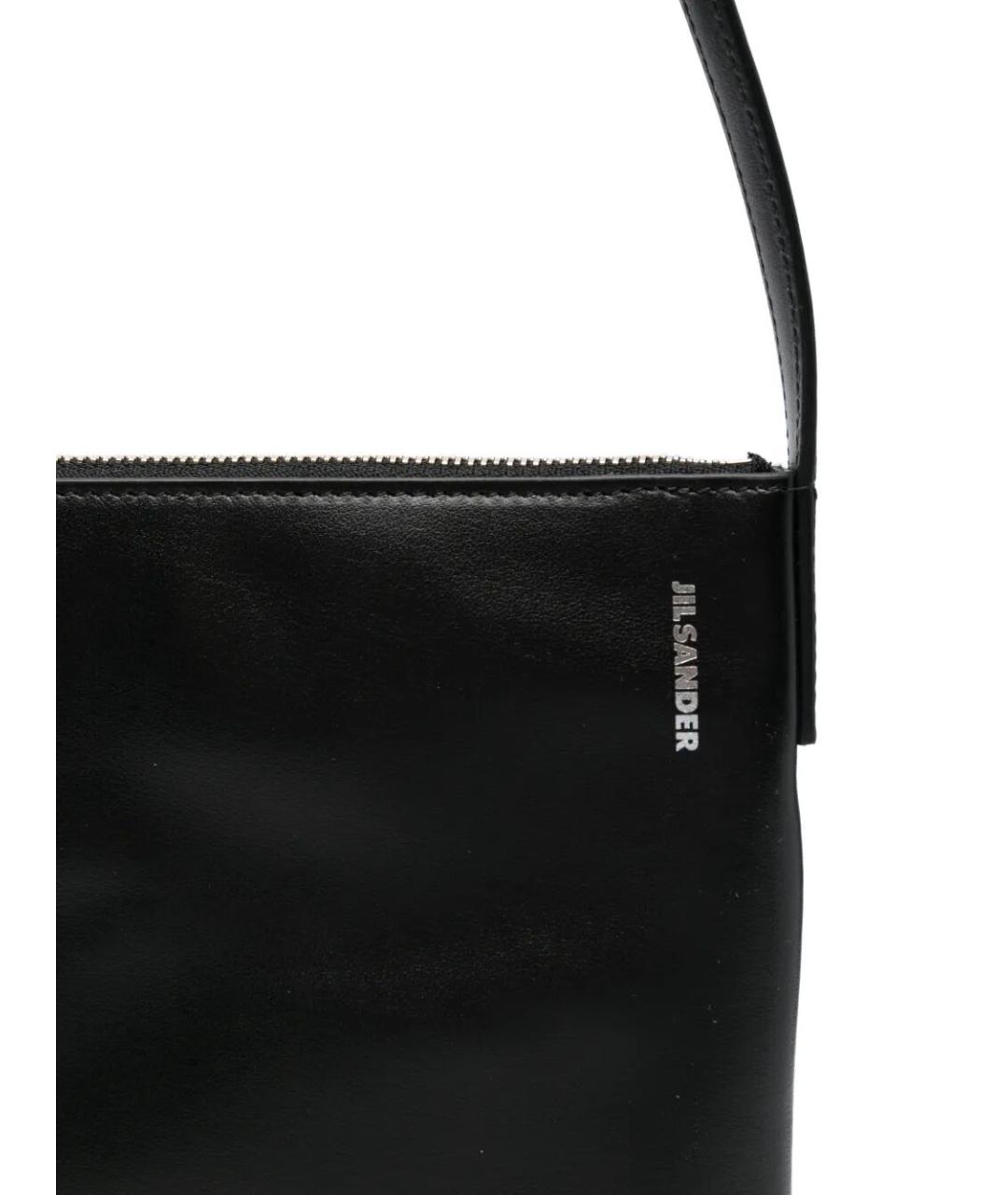 JIL SANDER Черная кожаная сумка через плечо, фото 4