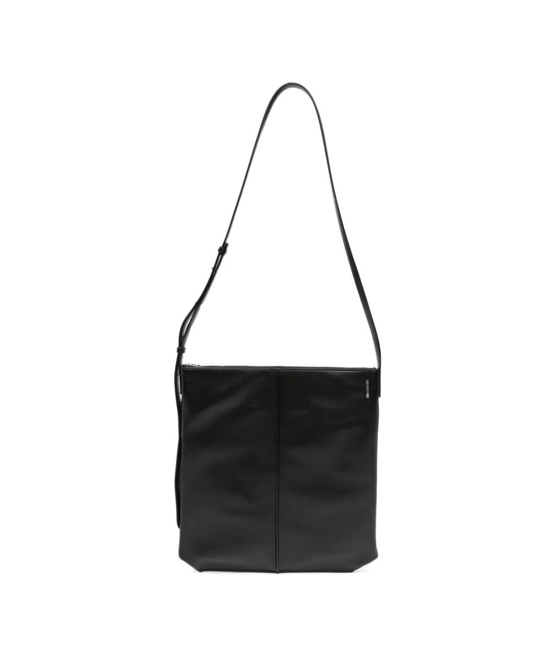 JIL SANDER Черная кожаная сумка через плечо, фото 1