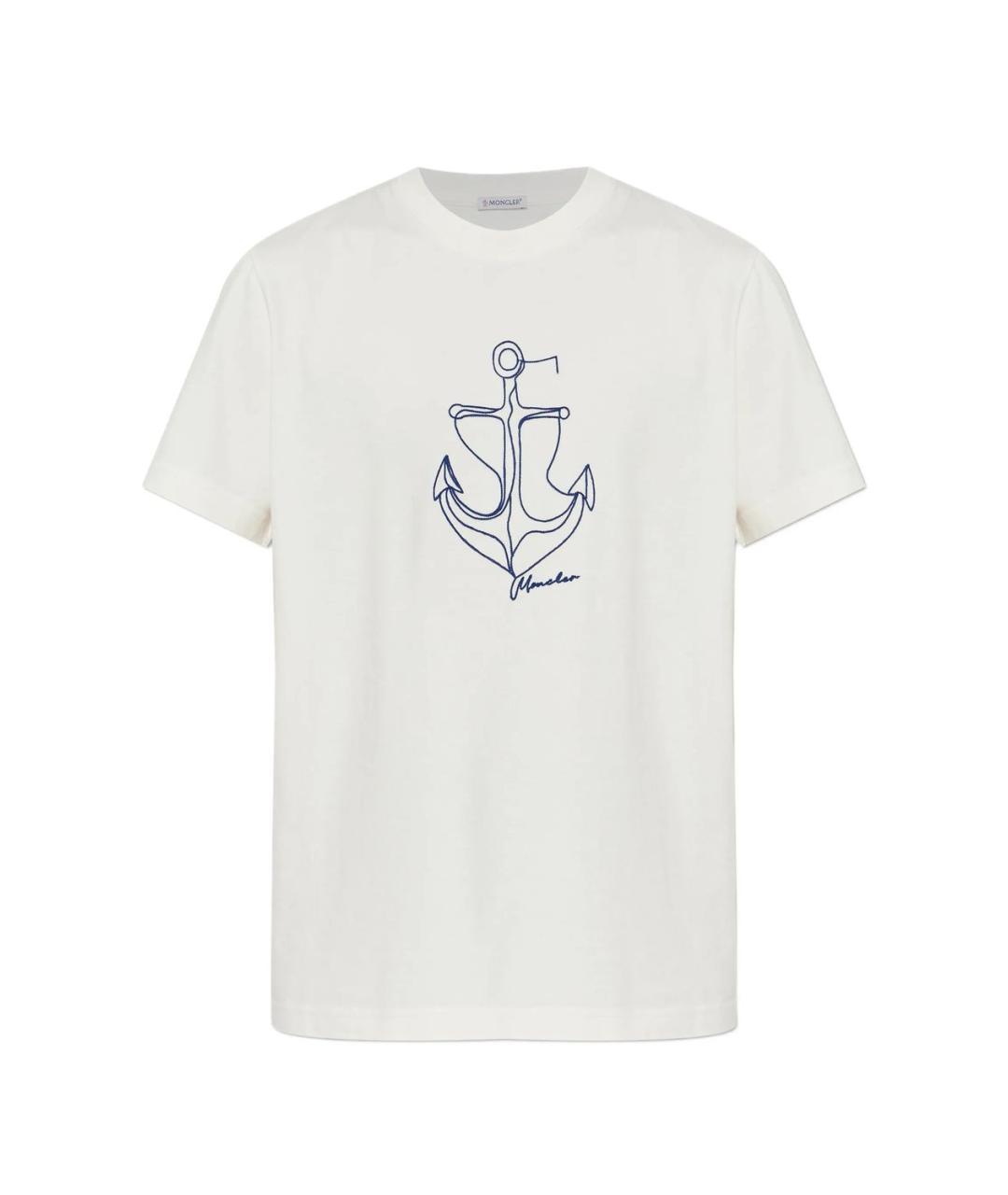 MONCLER Белая хлопковая футболка, фото 1