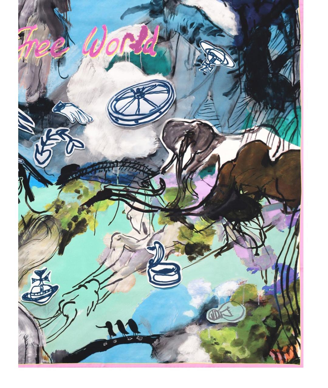 VIVIENNE WESTWOOD Мульти шелковый шарф, фото 2