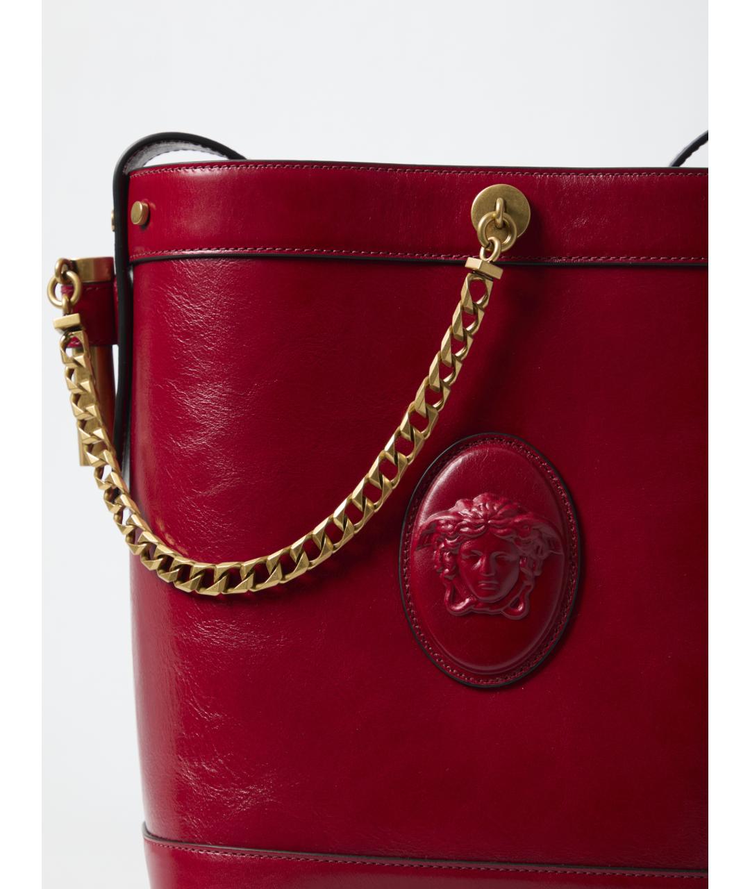 VERSACE Красная кожаная сумка через плечо, фото 4