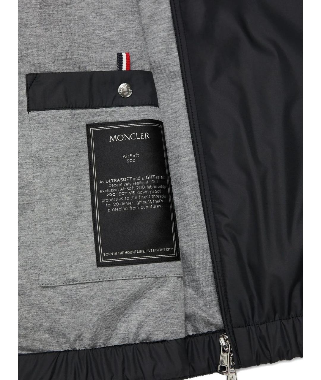 MONCLER Черная полиамидовая куртка, фото 2