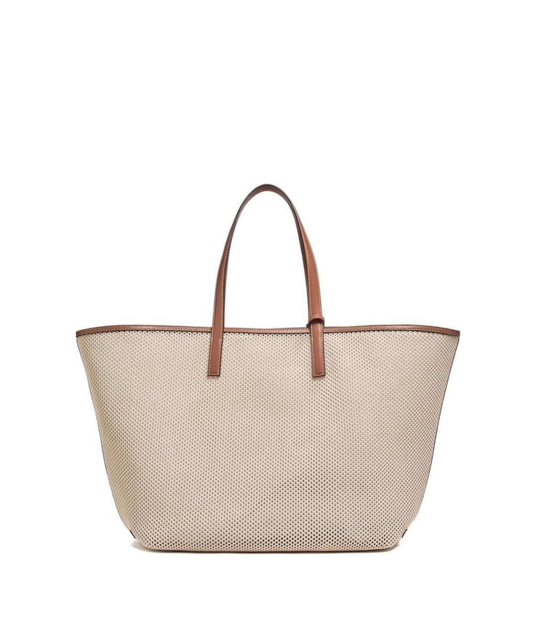 MONCLER Бежевая тканевая сумка тоут, фото 4