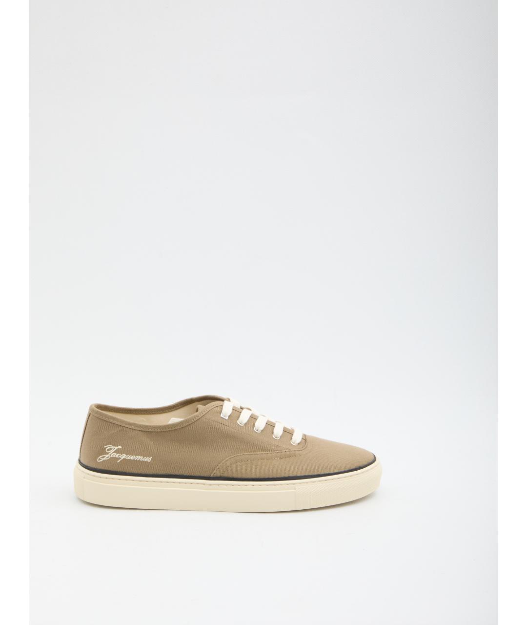 JACQUEMUS Коричневые текстильные низкие кроссовки / кеды, фото 6