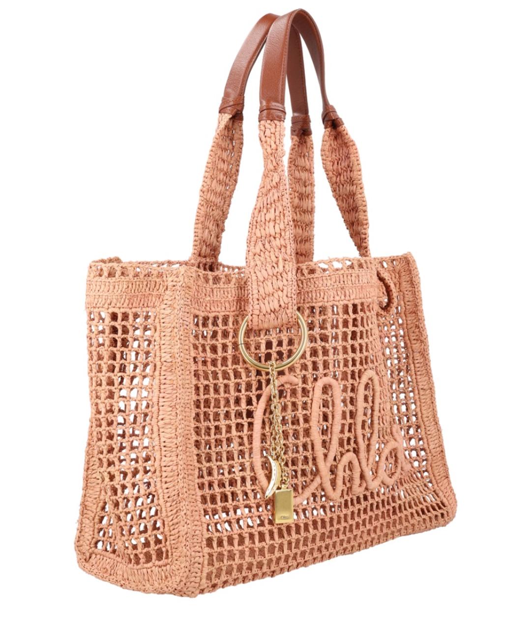 CHLOE Розовая пелетеная сумка тоут, фото 2