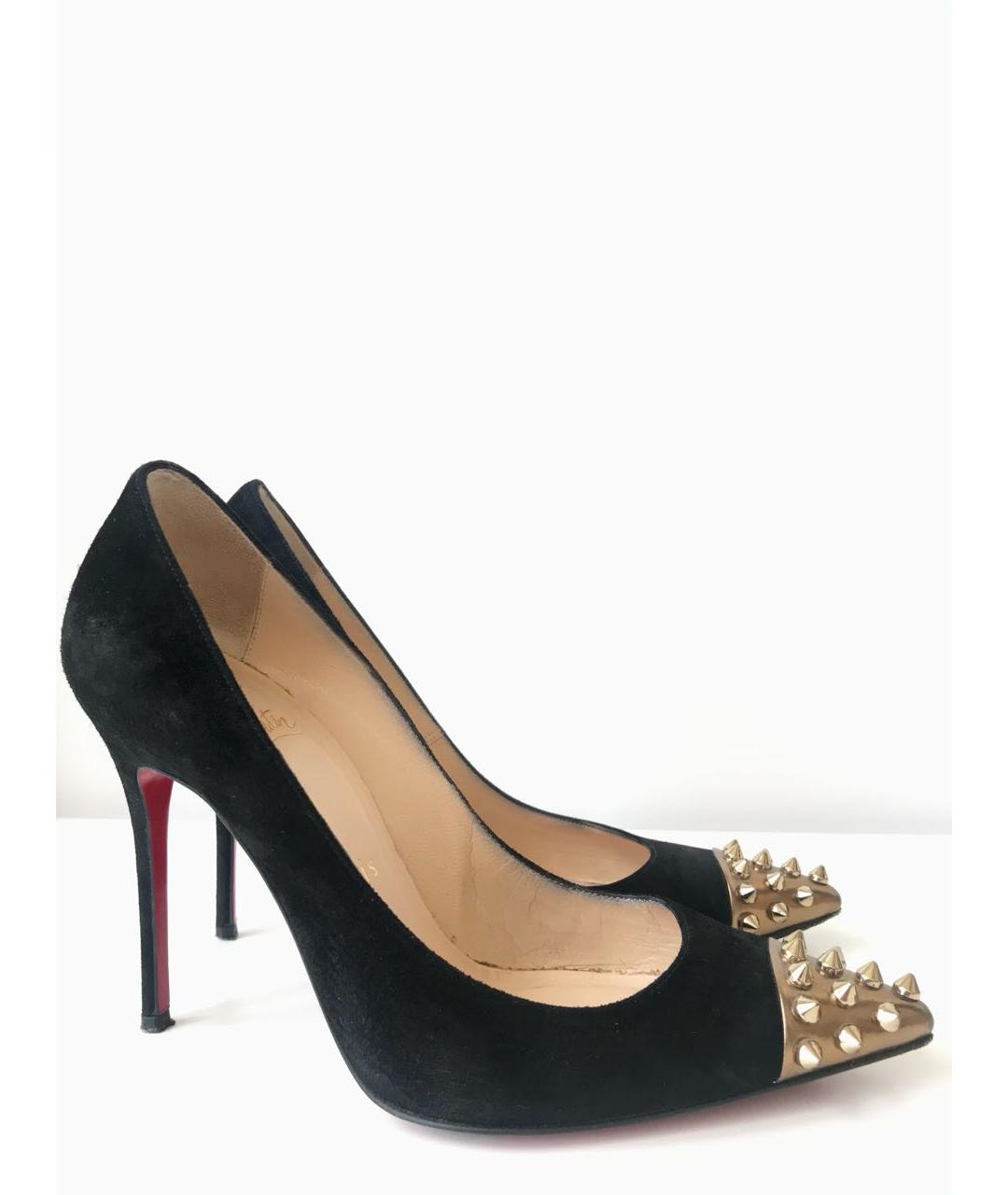 CHRISTIAN LOUBOUTIN Черные замшевые туфли, фото 9