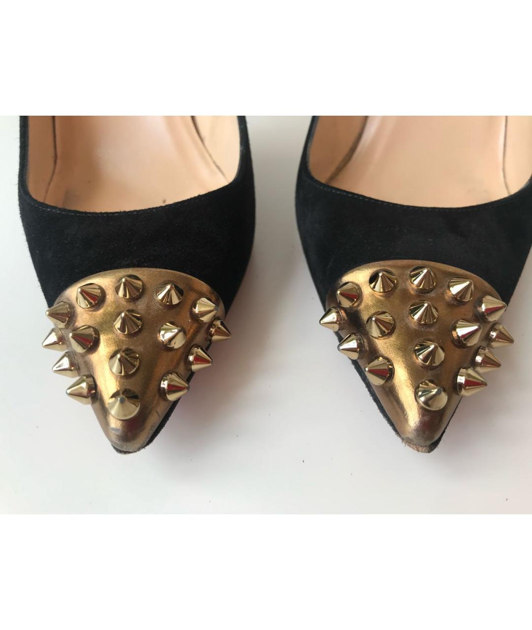 CHRISTIAN LOUBOUTIN Черные замшевые туфли, фото 6