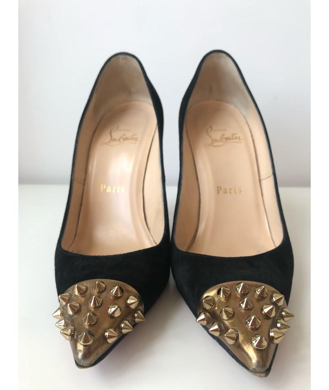 CHRISTIAN LOUBOUTIN Черные замшевые туфли, фото 2