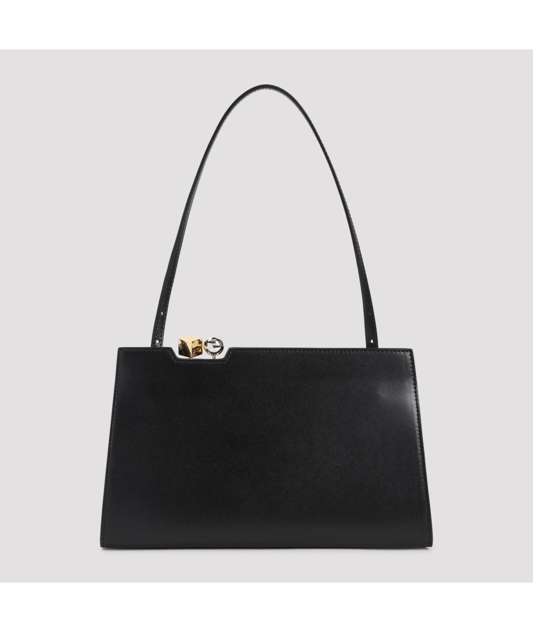 JACQUEMUS Черная кожаная сумка через плечо, фото 3