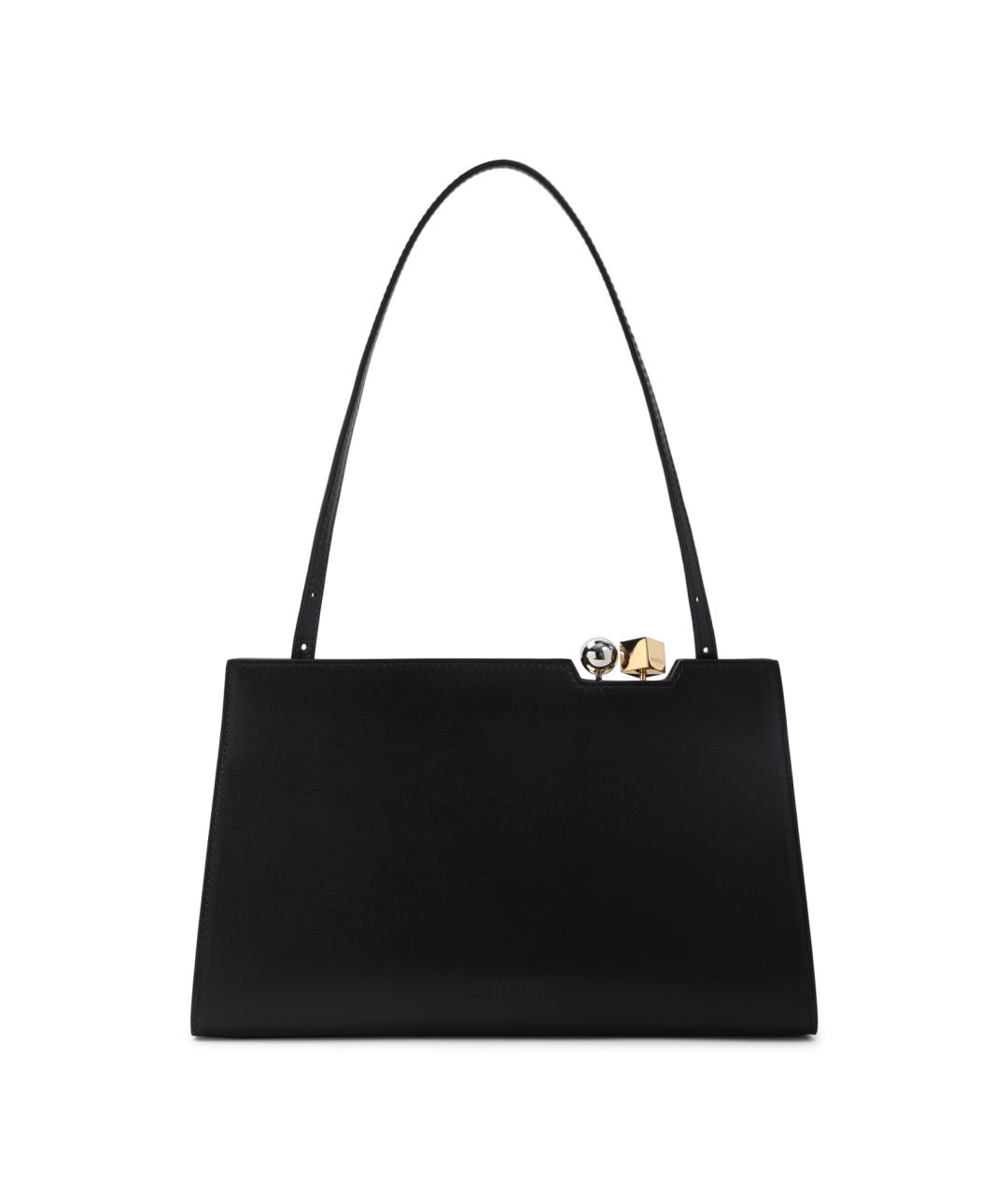 JACQUEMUS Черная кожаная сумка через плечо, фото 1