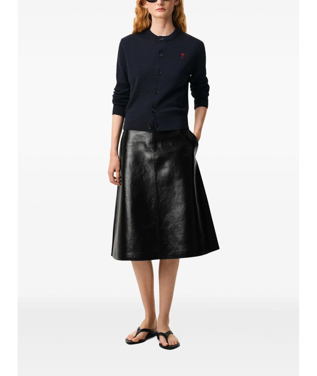 Ami Paris Темно-синий шерстяной кардиган, фото 3