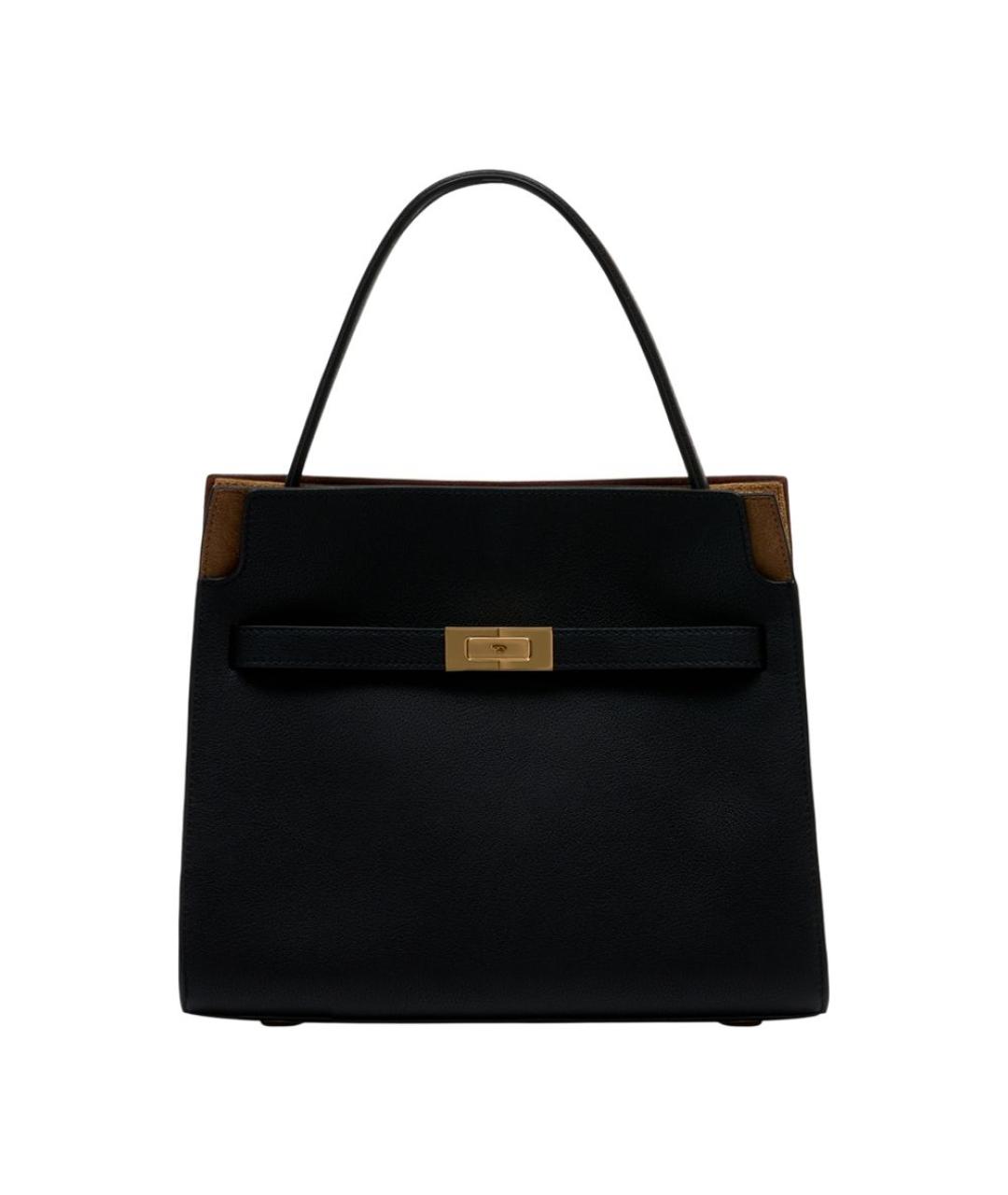 TORY BURCH Черная кожаная сумка с короткими ручками, фото 1