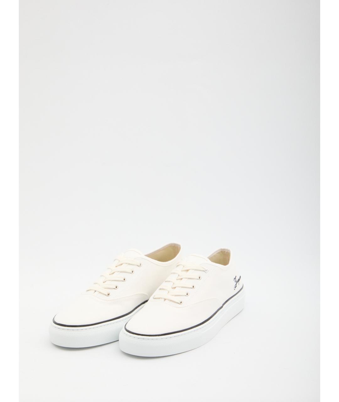 JACQUEMUS Белые текстильные низкие кроссовки / кеды, фото 2