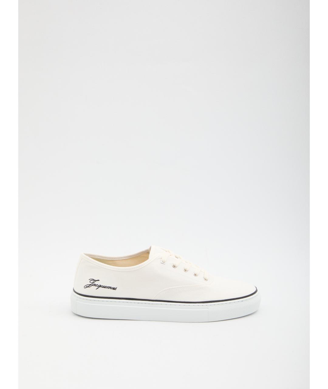 JACQUEMUS Белые текстильные низкие кроссовки / кеды, фото 6