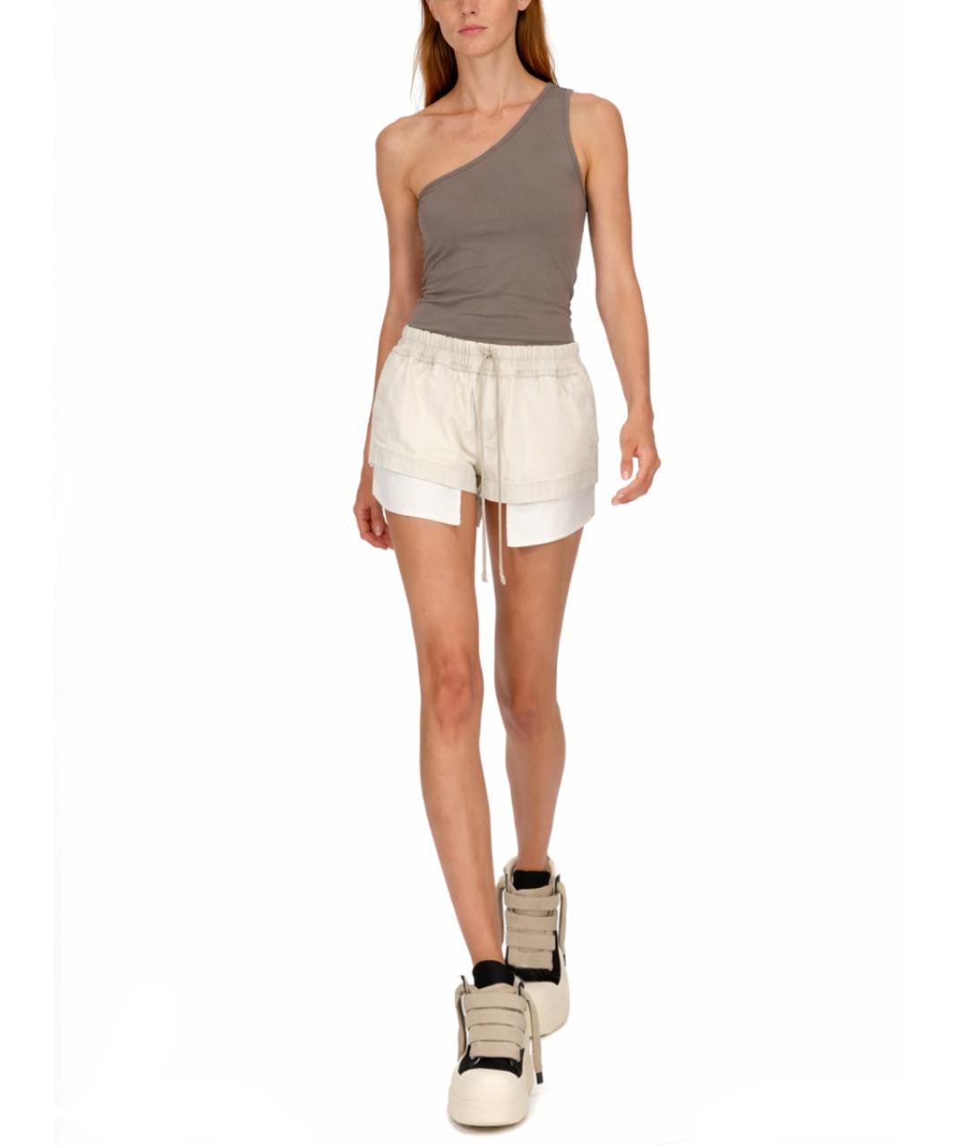 RICK OWENS DRKSHDW Белые хлопковые шорты, фото 2