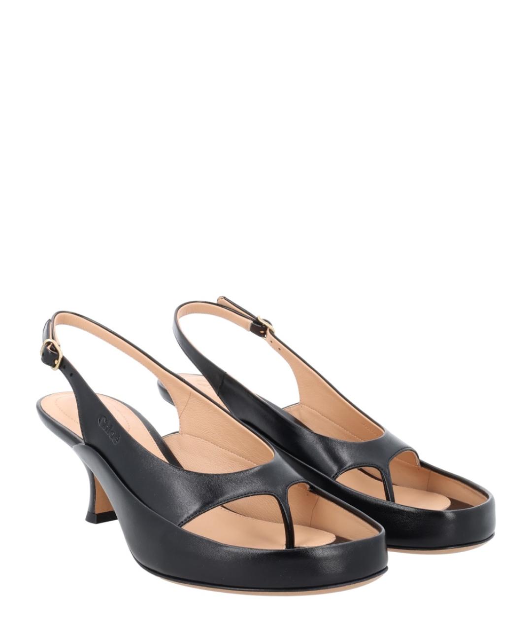 CHLOE Черные кожаные босоножки, фото 2