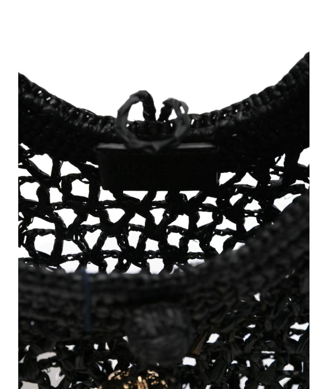 JACQUEMUS Черная пелетеная сумка с короткими ручками, фото 5