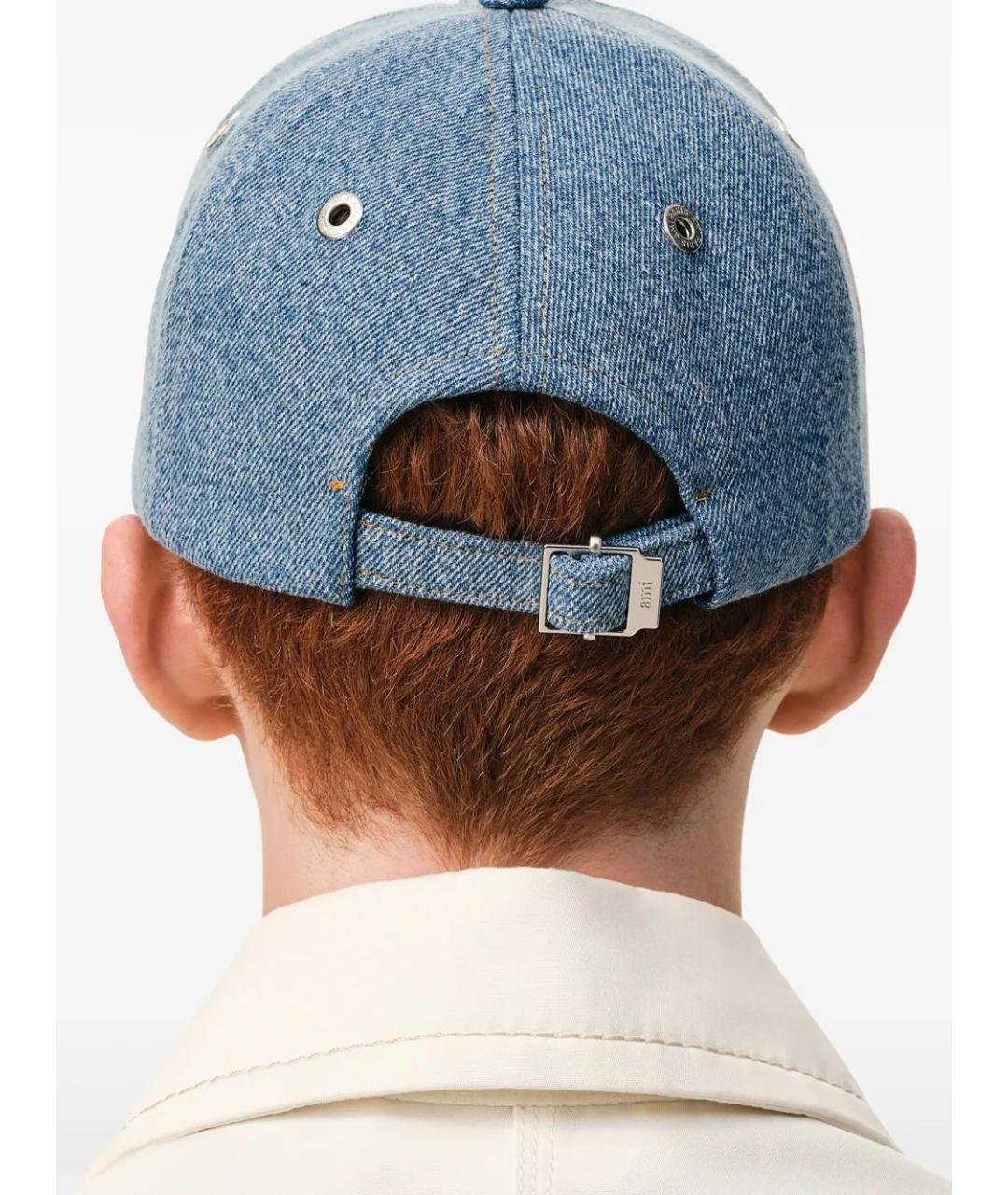 Ami Paris Синяя хлопковая кепка/бейсболка, фото 4