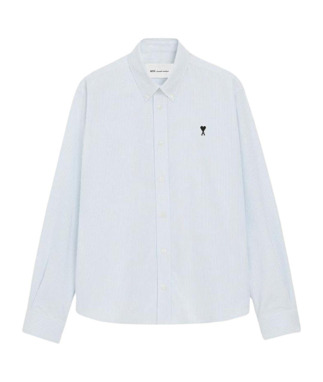 Ami Paris Голубая хлопковая кэжуал рубашка, фото 1