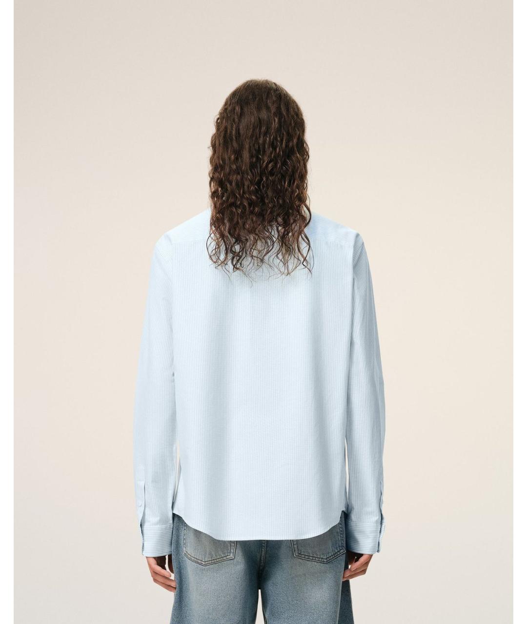 Ami Paris Голубая хлопковая кэжуал рубашка, фото 2