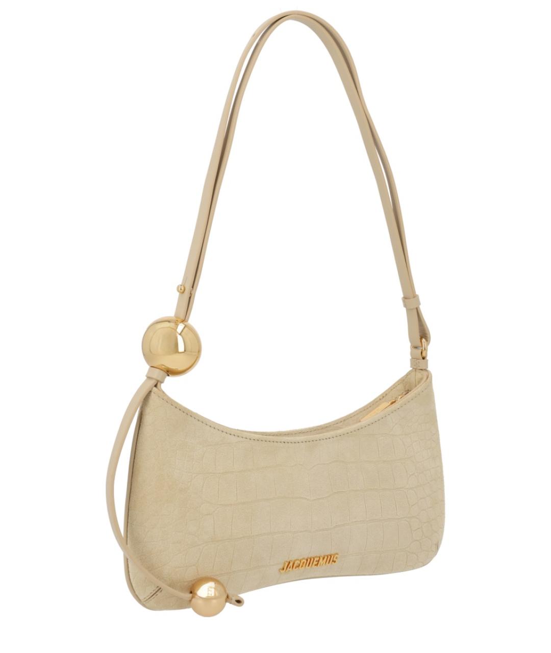 JACQUEMUS Бежевая хлопковая сумка через плечо, фото 3