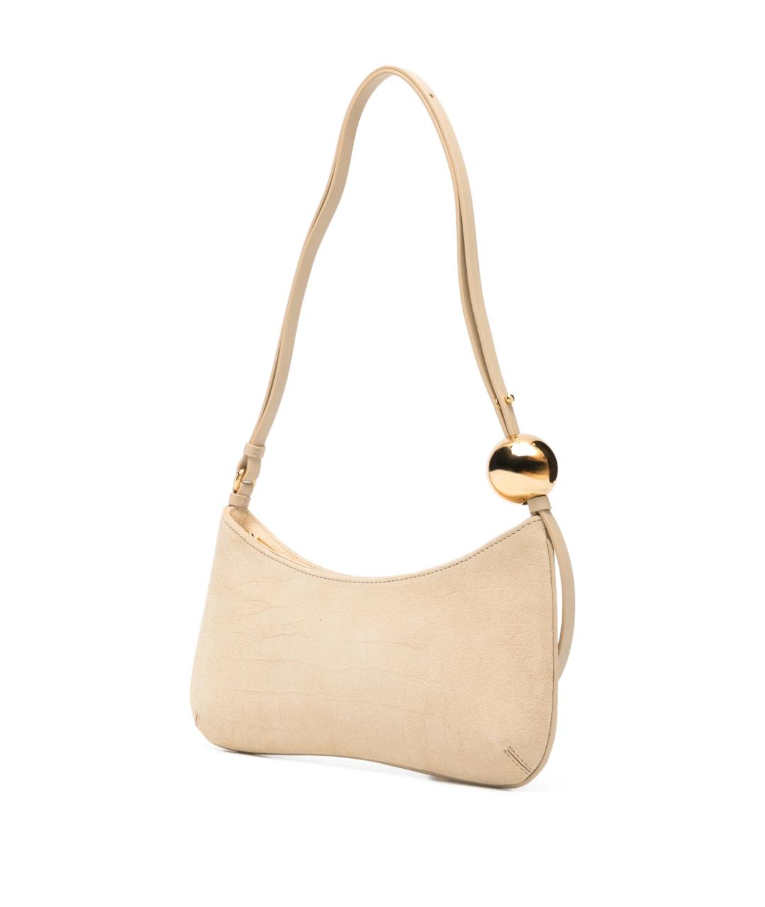 JACQUEMUS Бежевая хлопковая сумка через плечо, фото 4