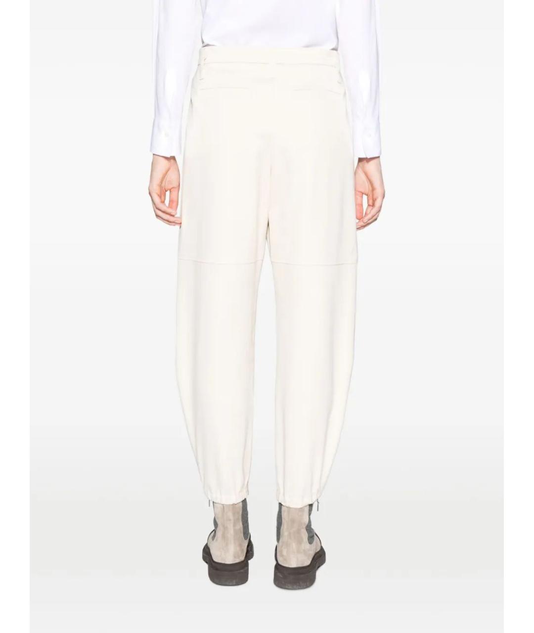 BRUNELLO CUCINELLI Бежевые хлопковые прямые брюки, фото 4