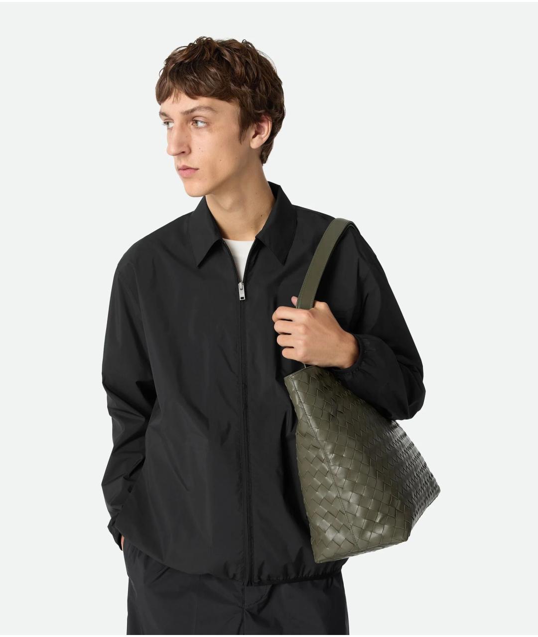 BOTTEGA VENETA Зеленая кожаная сумка тоут, фото 2