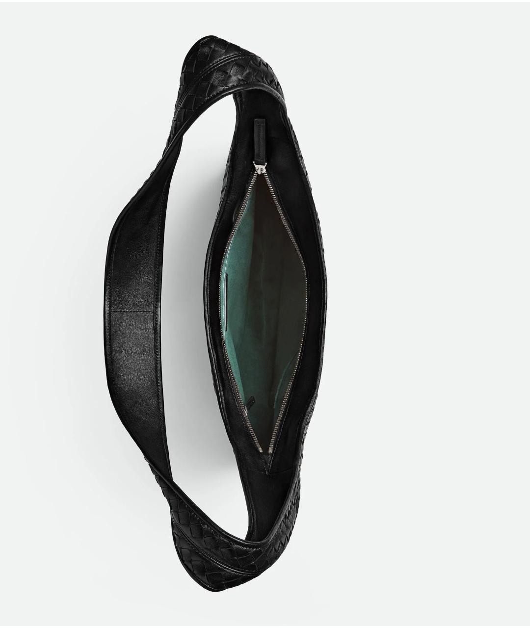 BOTTEGA VENETA Черная кожаная сумка на плечо, фото 3