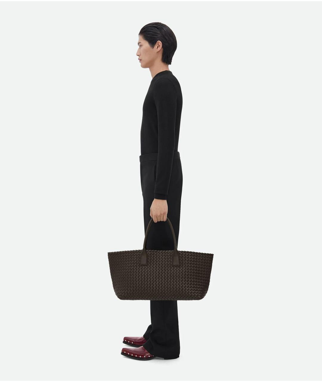 BOTTEGA VENETA Коричневая кожаная сумка тоут, фото 5