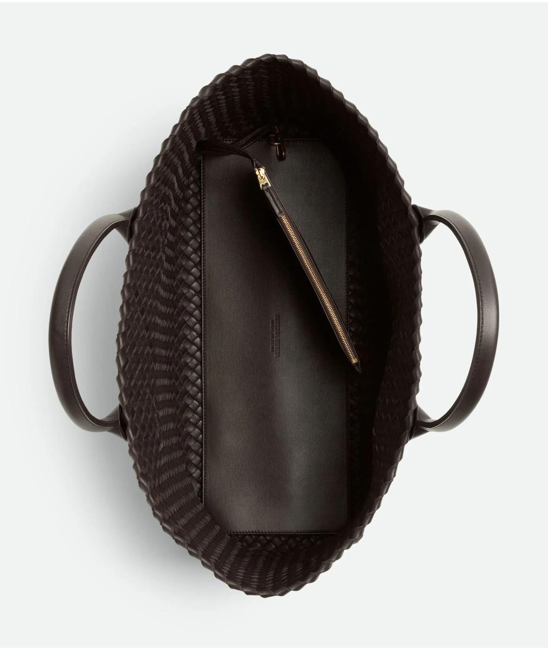 BOTTEGA VENETA Коричневая кожаная сумка тоут, фото 3