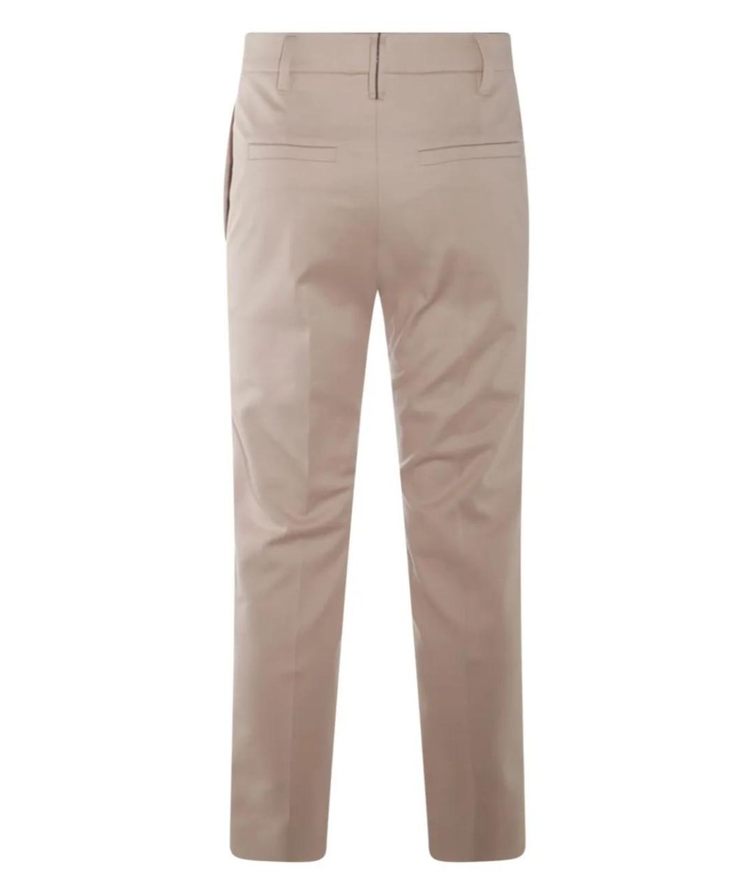BRUNELLO CUCINELLI Бежевые хлопковые брюки узкие, фото 2