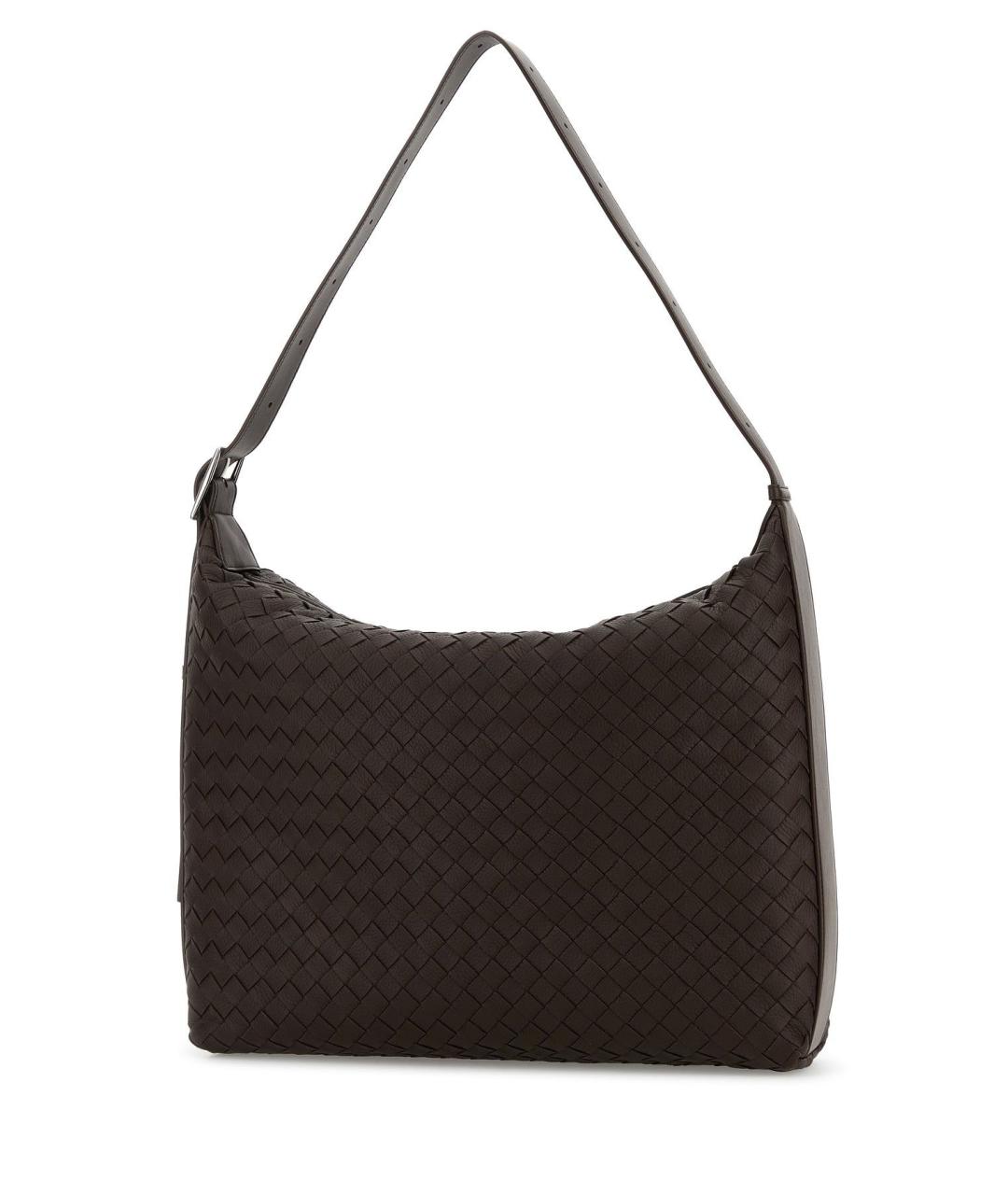 BOTTEGA VENETA Коричневая кожаная сумка на плечо, фото 3
