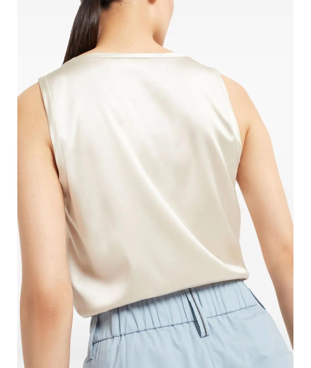 BRUNELLO CUCINELLI Голубые хлопковые прямые брюки, фото 5