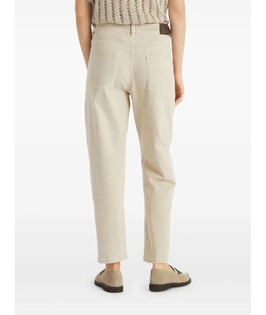 BRUNELLO CUCINELLI Бежевые хлопковые джинсы слим, фото 4