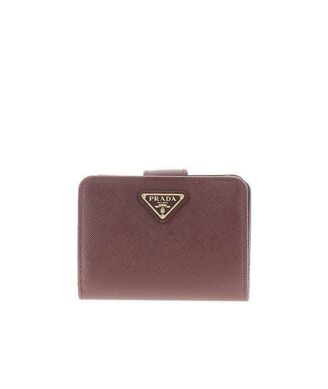 PRADA Бордовый кожаный кошелек, фото 1