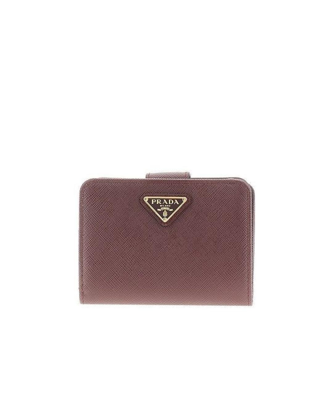 PRADA Бордовый кожаный кошелек, фото 3