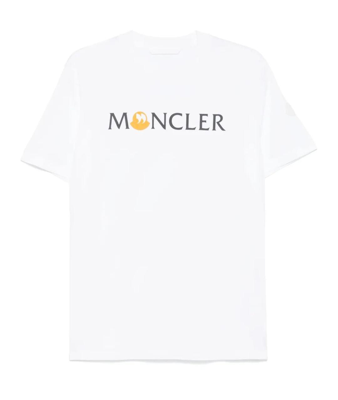 MONCLER Белая хлопковая футболка, фото 1