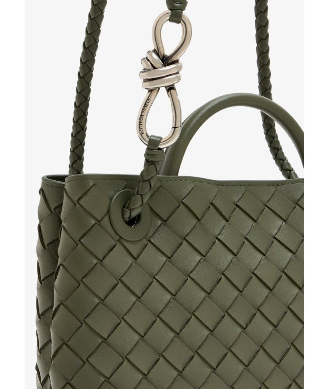 BOTTEGA VENETA Зеленая кожаная сумка через плечо, фото 2