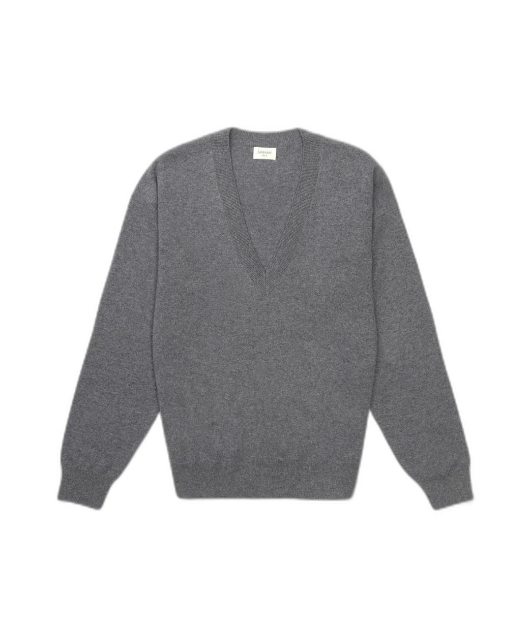 SAINT LAURENT Серый шерстяной джемпер / свитер, фото 1