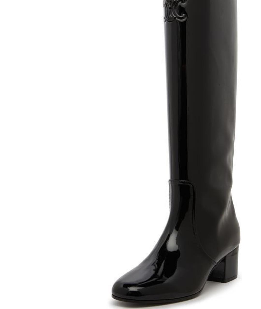 CELINE Черные сапоги из лакированной кожи, фото 4
