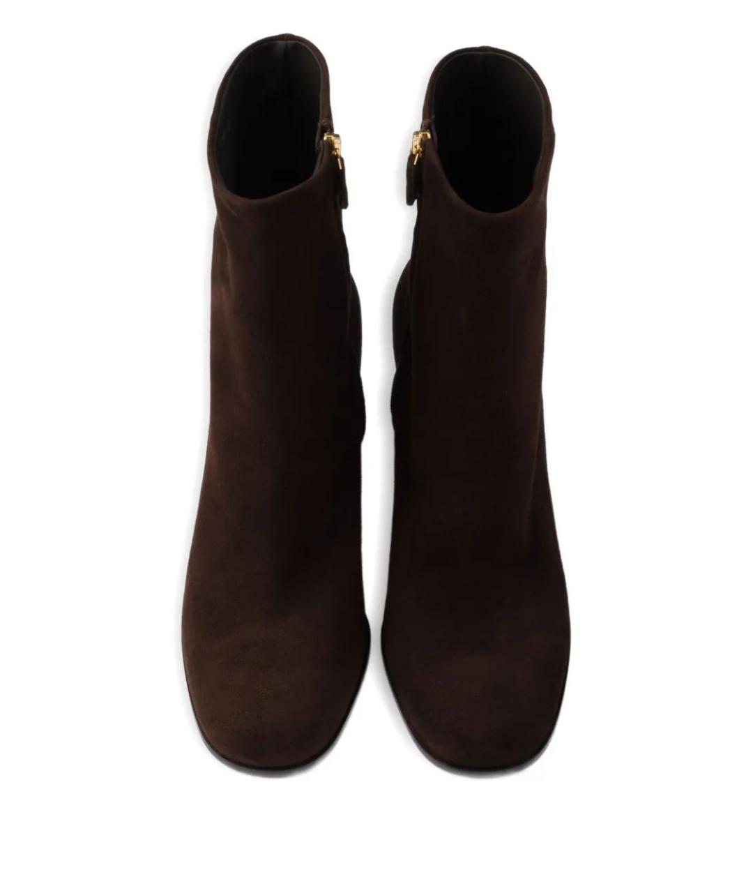 PRADA Коричневые кожаные ботильоны, фото 4