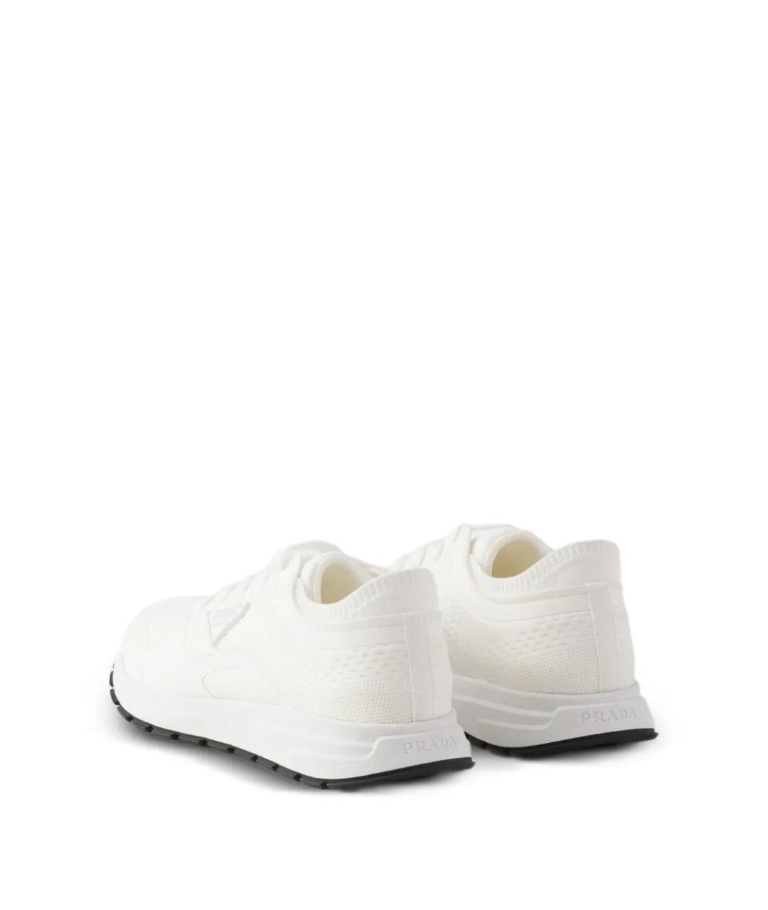 PRADA Белые текстильные кроссовки, фото 3