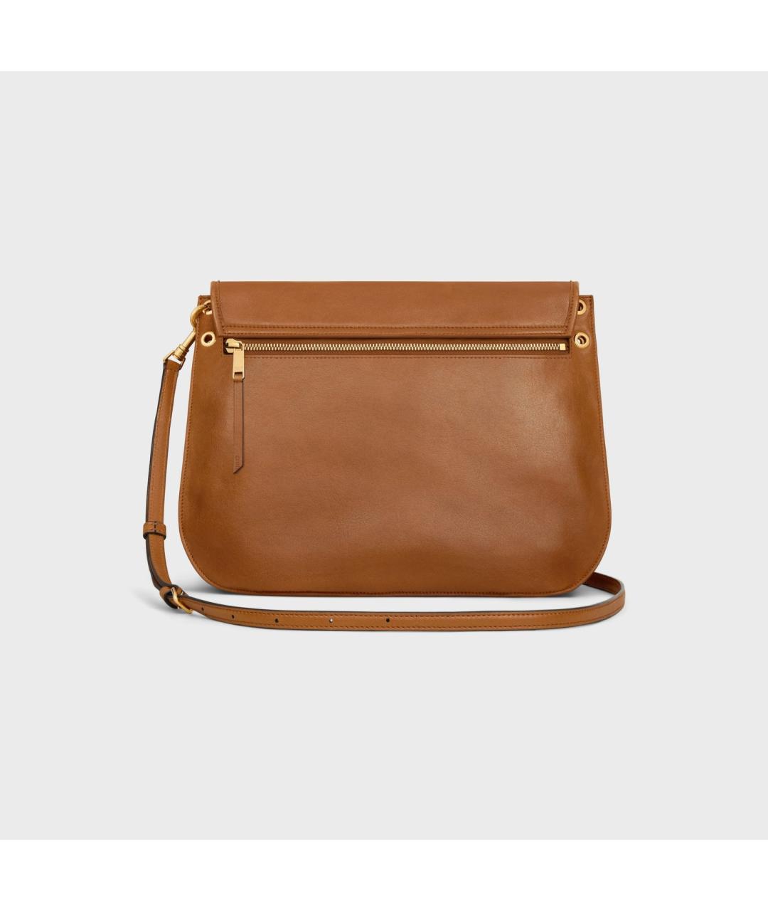 CELINE Коричневая кожаная сумка через плечо, фото 3