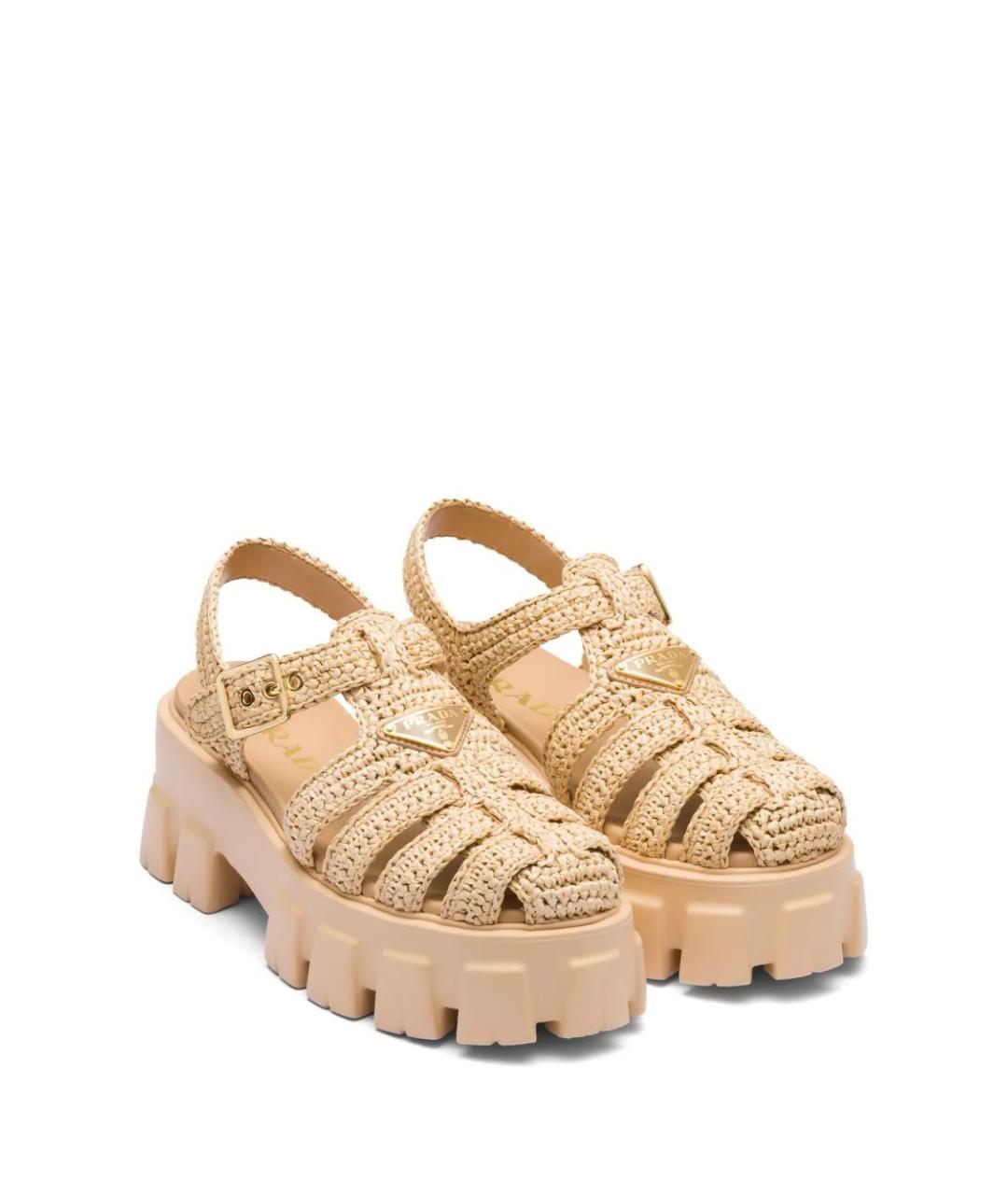PRADA Бежевые сандалии, фото 2