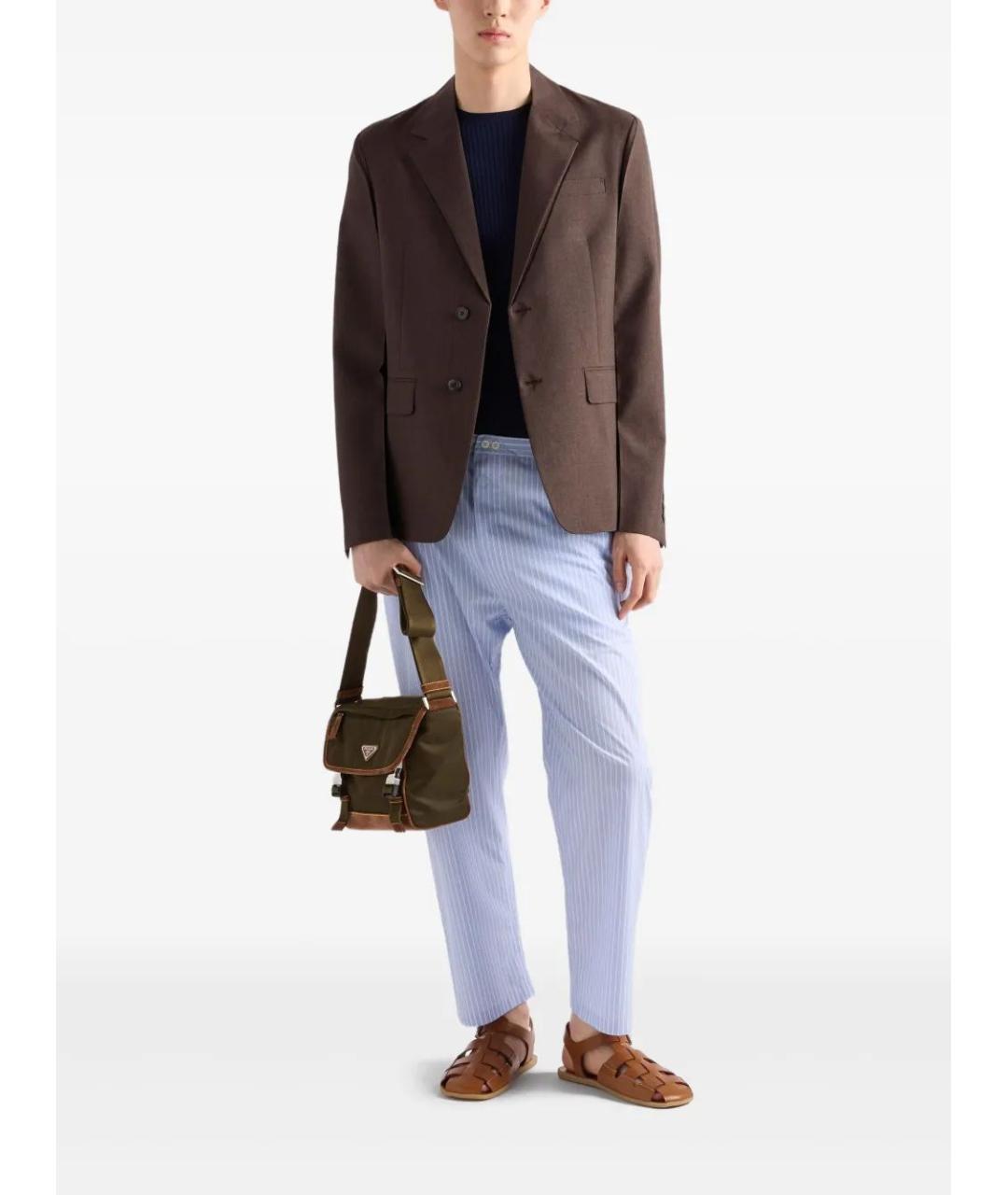 PRADA Темно-синий шерстяной джемпер / свитер, фото 2