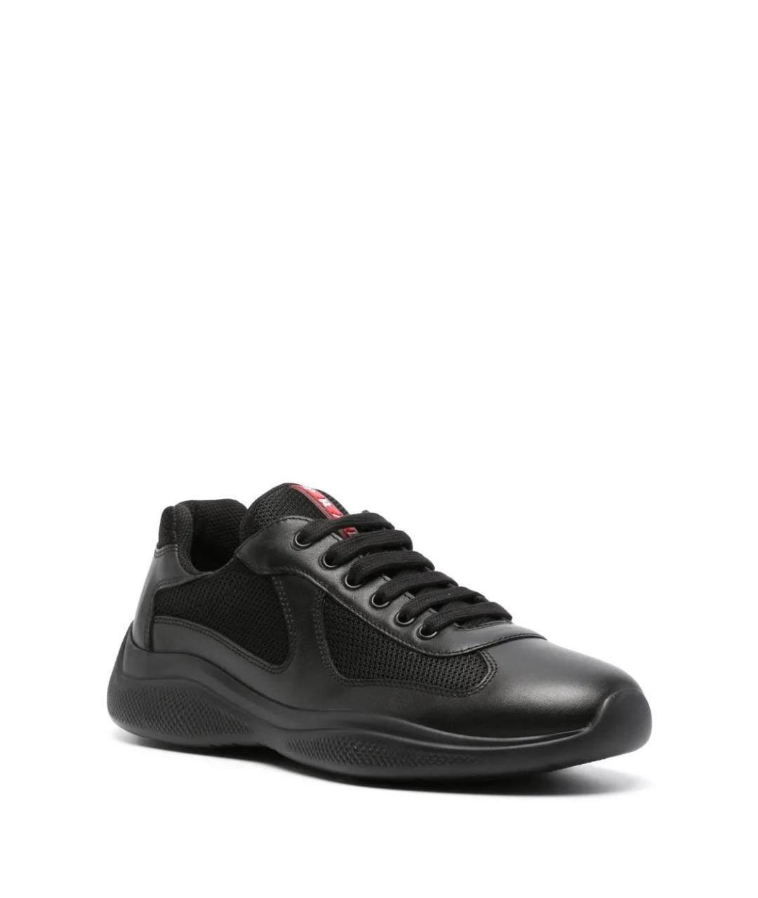 PRADA Черные низкие кроссовки / кеды, фото 2