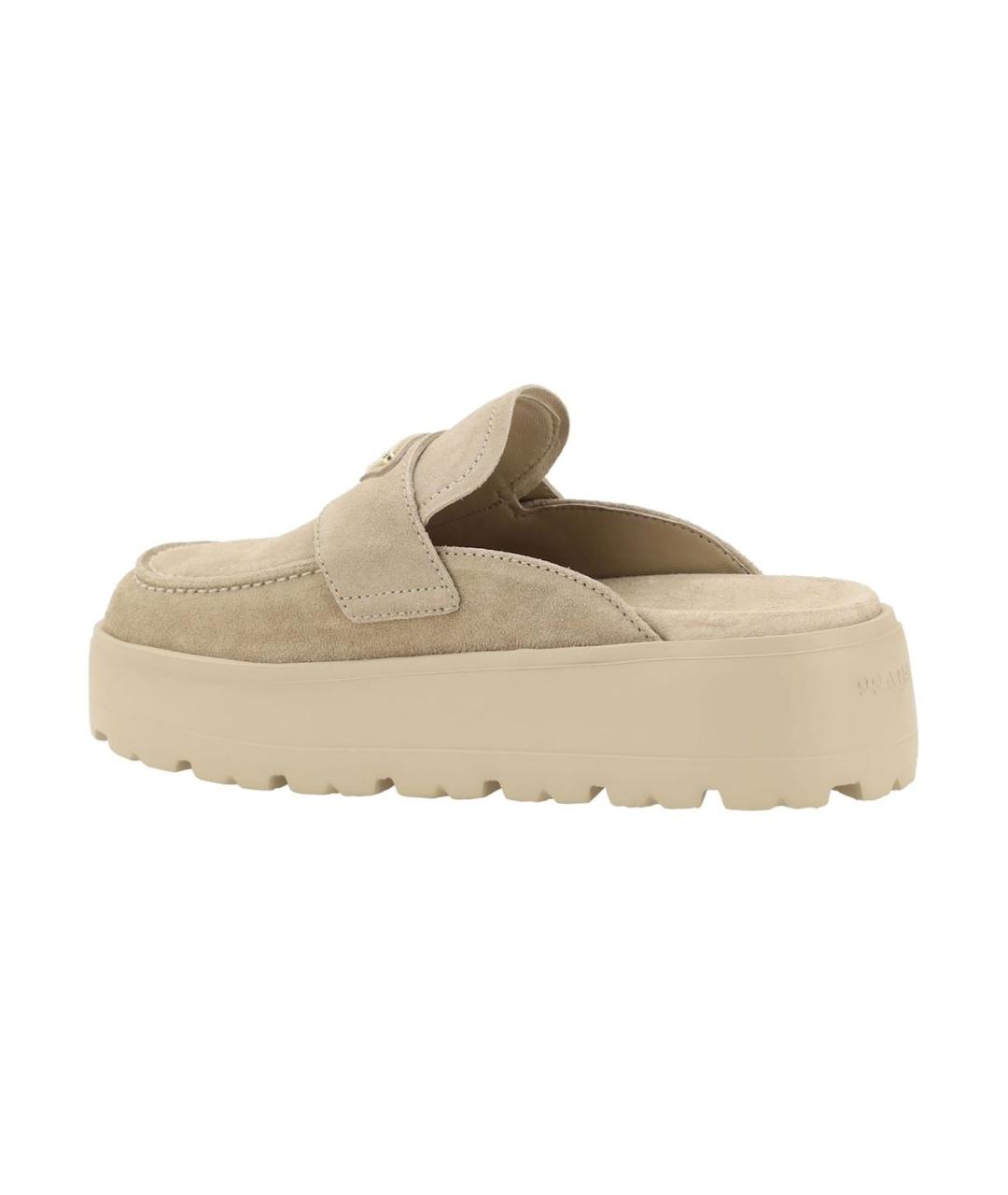 PRADA Бежевые замшевые мюли, фото 3